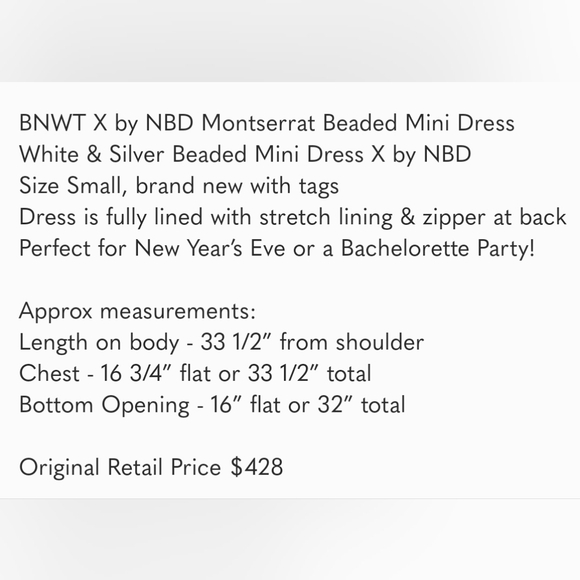 🥳NYE🥳NWT X by NBD Montserrat Beaded Mini Dress - Picture 9 of 9